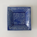 Blue square Stoneware dish