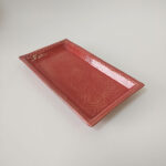 Red rectangular stoneware dish