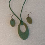Stoneware Turquoise Pendant and Earring Set