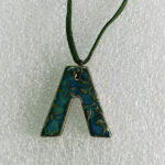 Stoneware Blue Green “Λ” Pendant