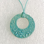 Cyan, Floral Embossed Pendant