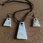 Stoneware Off White Pendant and Earring Set