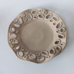 Handmade stoneware wave platter