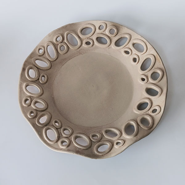 Handmade stoneware wave platter