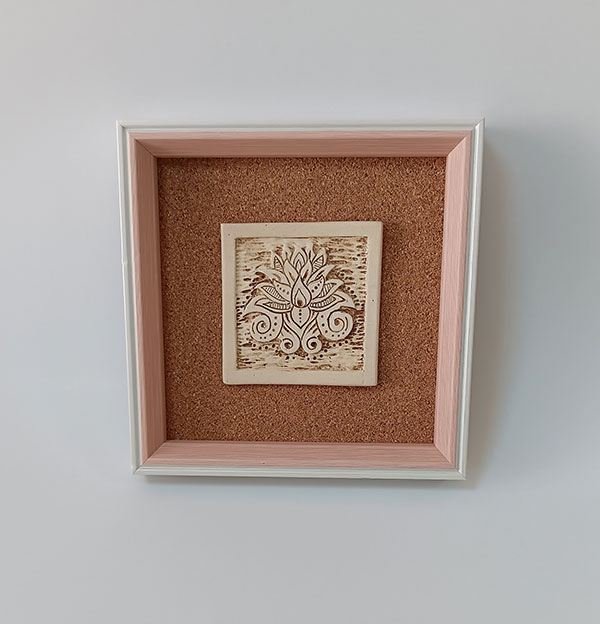 Framed wall or desk ceramic tile